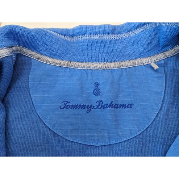 Tommy Bahama Tobago Bay 1/2 Half Zip Dress Sz M Blue Collared Beach Athleisure - Picture 10 of 10